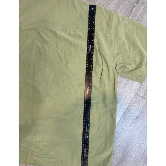 Men’s Bamboo cay Large Green Short Sleeve Button Up 2 Pocket Modal - Picture 6 of 6